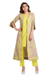 Wholsale cotton long Kurtis with front cut 