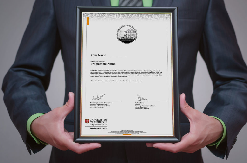 Small Startup Business Certificate